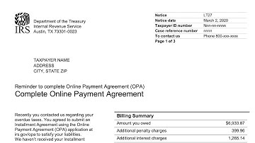 How to understand your LT27 Notice (You need to complete your installment agreement application)