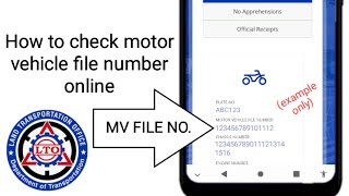 MV FILE NO. how to check Motor Vehicle file number online LTO LTMS portal screenshot 5