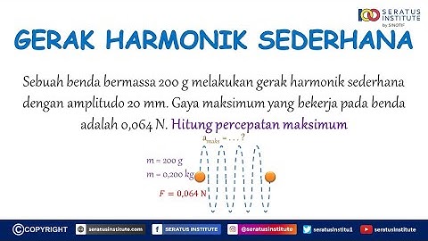 Sebuah partikel bermassa 20 gram bergerak harmonik dengan frekuensi 120 Hz dan amplitudo 6 cm