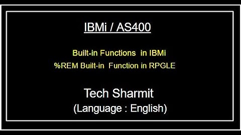IBMi (AS400) - %Rem Built-in function | built in functions rpgle | as400 for beginners in English