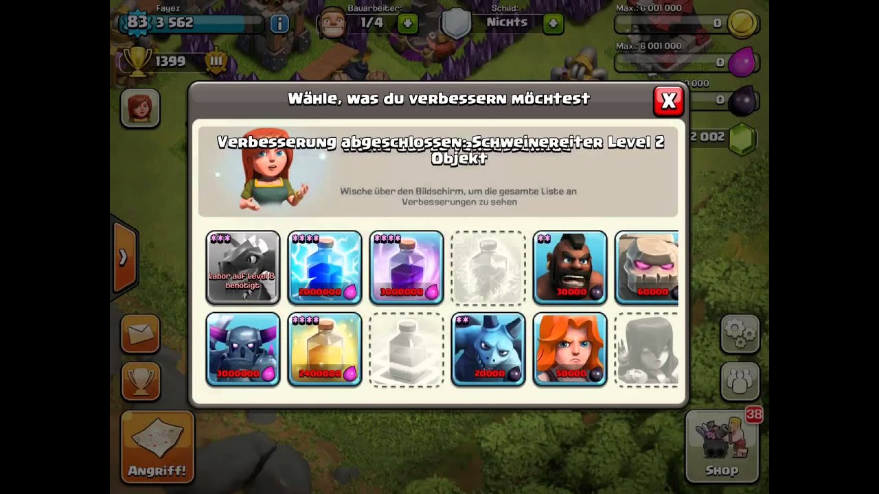 Upgrading Minions and Hog Rider to level 5 ! Clash of Clans YouTube