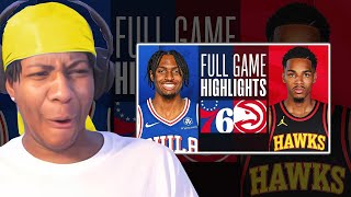 OVERTIME DAGGER! Lvgit Reacts To 76ERS at HAWKS | FULL GAME HIGHLIGHTS | January 10, 2024