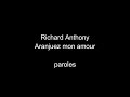 Richard Anthony Aranjuez Mon Amour Paroles 