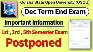 Osou Exam Postponed // Osou December Term End Exam // Osou Exam 2022 // Odia knowledge Academy