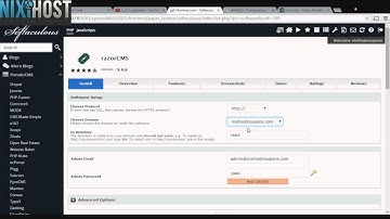 Installing razorCMS with Softaculous in cPanel