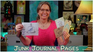 Junk Journal Pages with IOD Pastiche Stamp