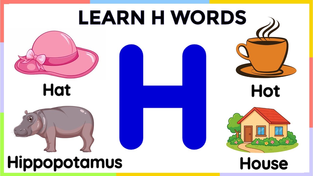 Letter H | H words | Learn letter H for kids | Write letter H |English Alphabets | H words