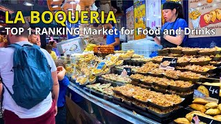 [BARCELONA] Mercado de LA BOQUERIA | El mejor mercado de alimentos del mundo | Walking Abril 2024