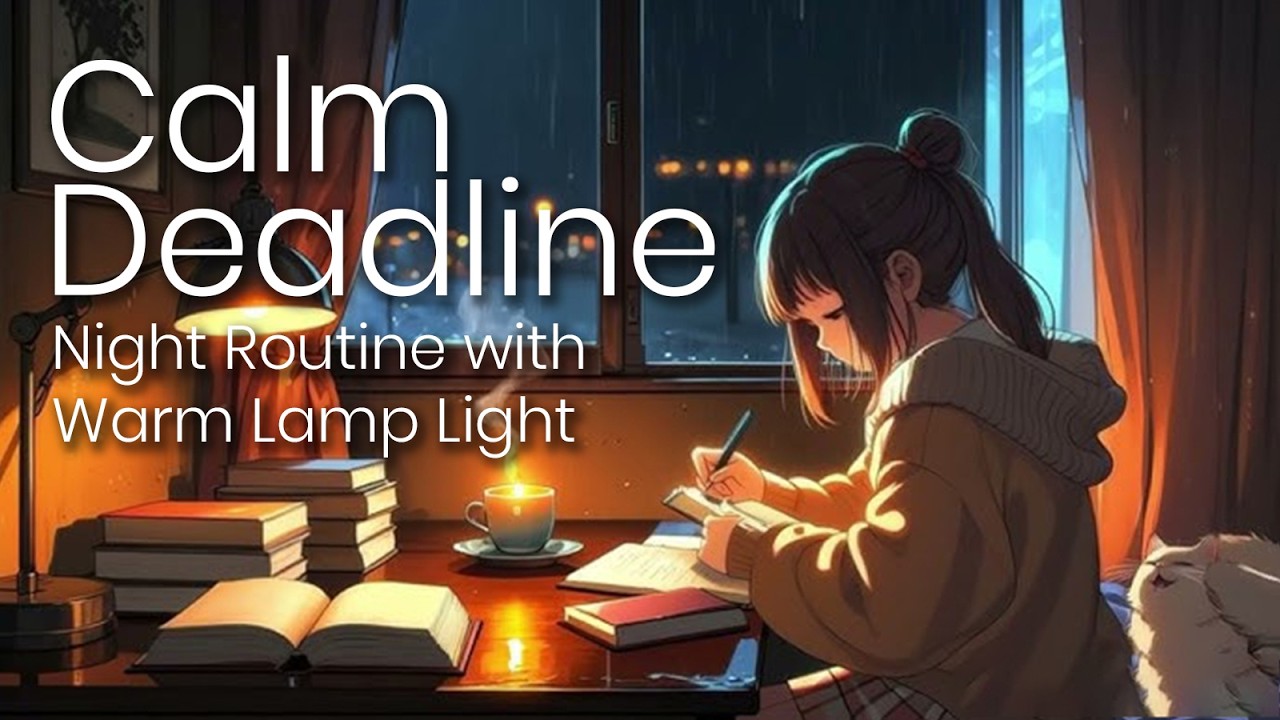 🎧 Calm Deadline — Night Routine with Warm Lamp Light | Lofi Beats for Focus & Relaxation