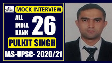 Pulkit Singh: All India Rank-26 | UPSC 2020-21: IAS Topper Interview By Chahal Academy
