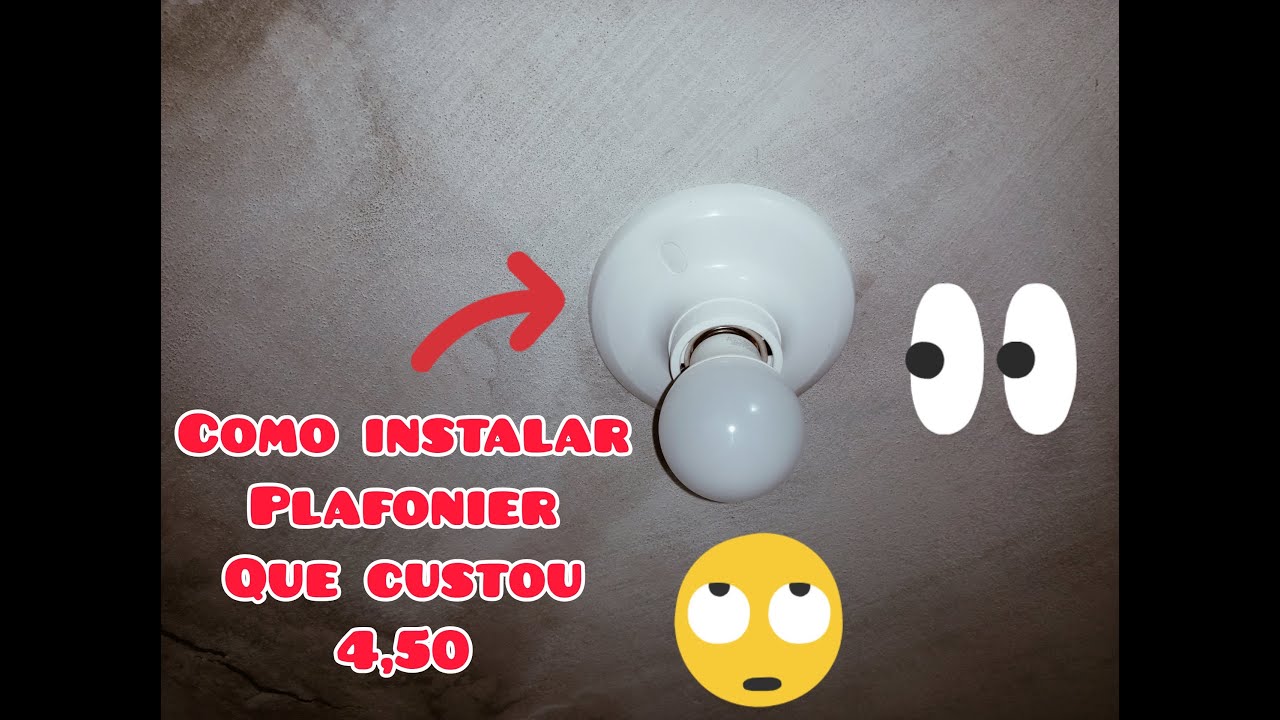 COMO INSTALAR UM PLAFON OU PLAFONIER COM BOCAL E LÂMPADA - YouTube