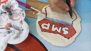 Membuat kerajinan flour clay bersama kelompok 3