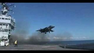 Marine fighter squadrons train with British ship