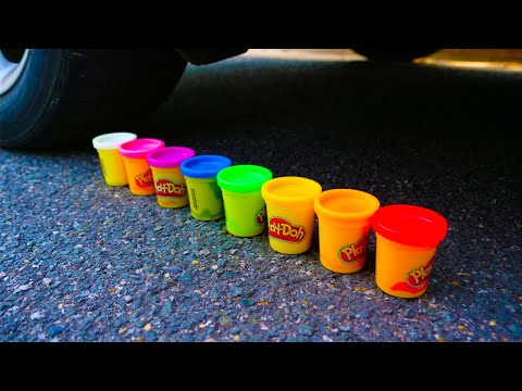 Crushing Crunchy & Soft Things by Car! - EXPERIMENT Playdoh vs Car