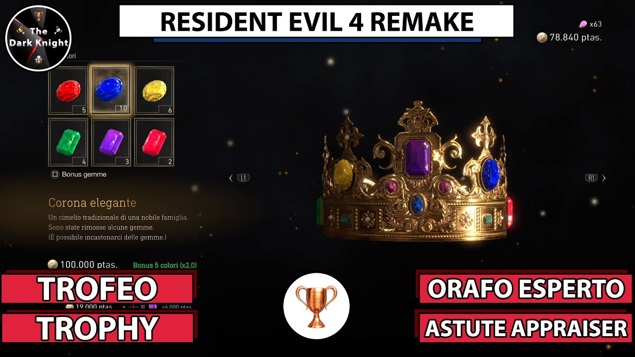 Resident Evil 4 Remake: Trofeo "Orafo esperto" ("Astute Appraiser" Trophy)