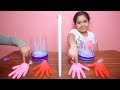 تحدي التوأم بالسلايم القفازات !!! !!! Twin Telepathy Slime gloves Challenge