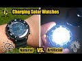 Charging Solar watches - Natural vs. Artificial light experiment using Seiko Digital Tuna