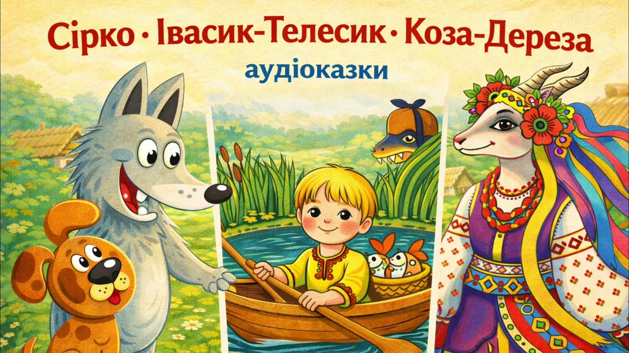 Казки на ніч. Сірко, Івасик-Телесик, Коза-Дереза #аудіоказкаукраїнською