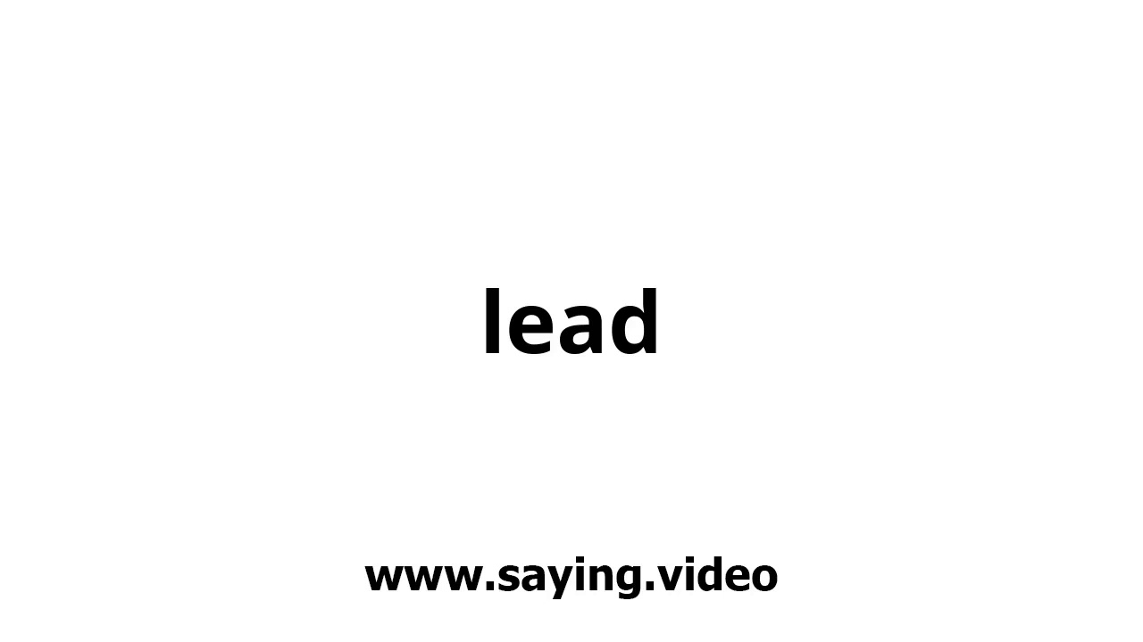 How to say lead in English YouTube