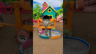 😱 Diy Real Working Mini Tractor Making Cement Pillar | Amazing DIY Construction Machine 🚜 #shorts