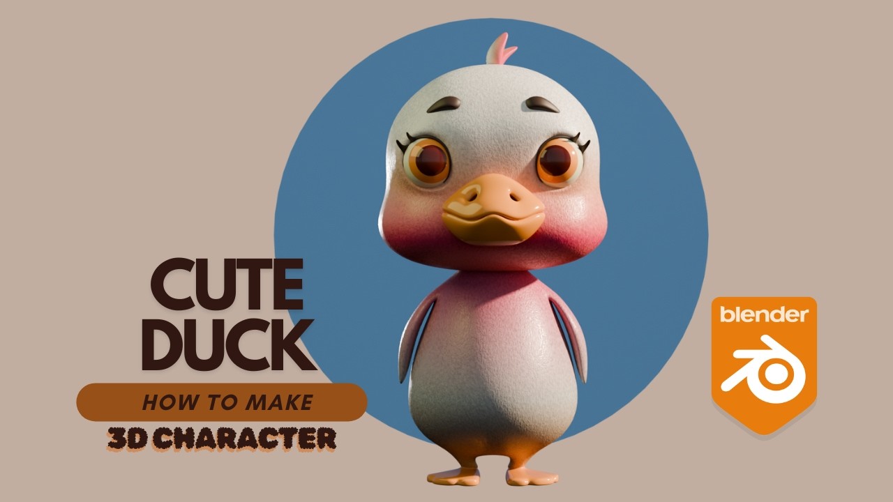 Creating Stylized 3D Duck Character in Blender  | 3D Modeling & Procedural Shading