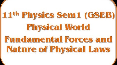 Fundamental Forces and Nature of Physical Laws - 11th Physics Semester - 1 (GSEB)