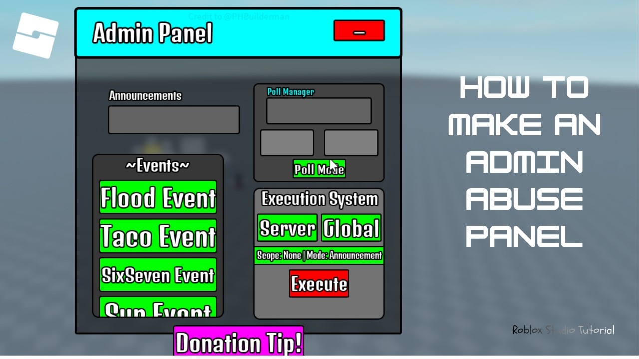 How to make an Admin Abuse Panel | Roblox Studio Tutorial - YouTube