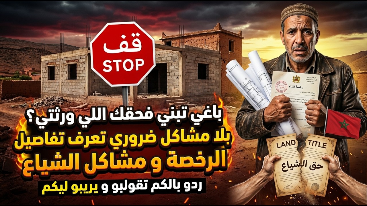 كيفاش تبني فالأرض اللي ورثتي بلا ما تدخل فالمحاكم؟ 😳الرخصة، الشياع وأقل مساحة… السر اللي ماكيقولوهش