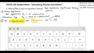 Calculating Pearson Correlation