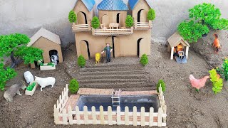 Diy How to make a beautiful house from cardboard | Swimming pool | tractor house | house for animals