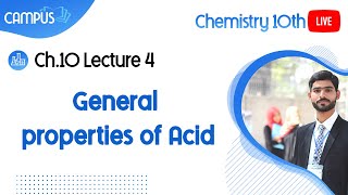 10th Class Revision Session Chemistry Live Lecture 4, Ch 10, General properties of Acid