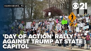 'Trump is a traitor': Rally for 'Day of Action' brings hundred of protestors to State Capitol