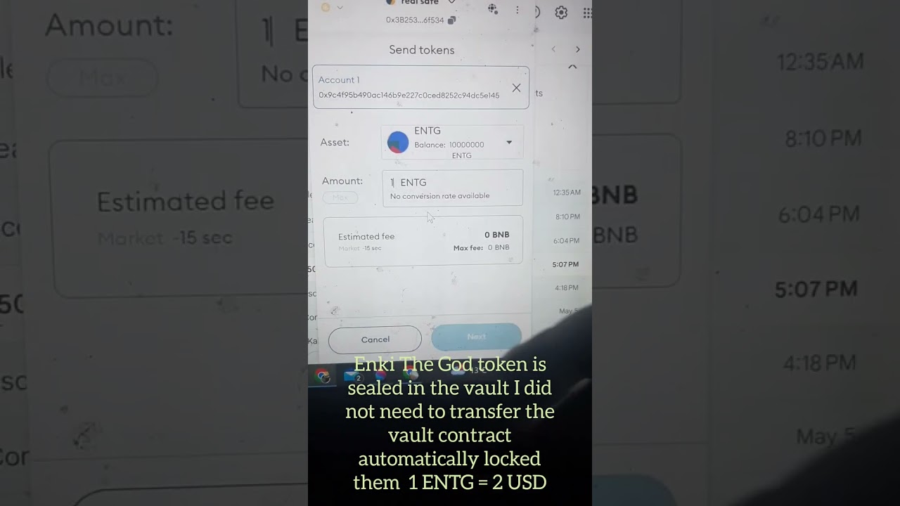 Proof the vault smart contract locked $20M Enki The God token collateral for Little Enki meme coin