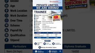 PPG Asian Paints Recruitment 2026 | ITI & Diploma Jobs in Ahmedabad | Salary Up to 17,500! #shorts