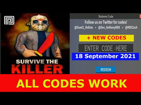 Roblox Survive the Killer Codes (September 2021)