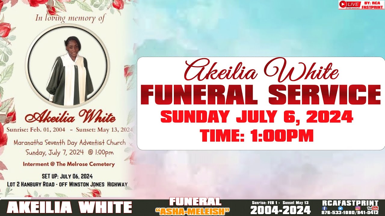 Akeilia White (Funeral Service) HD - YouTube