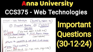 ccs375 web technologies | important questions | easy prepare get easy marks | anna university latest