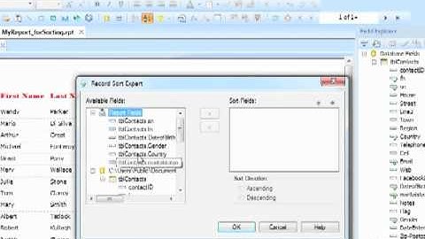 Crystal Reports 2011 Tutorial - Sort by Field