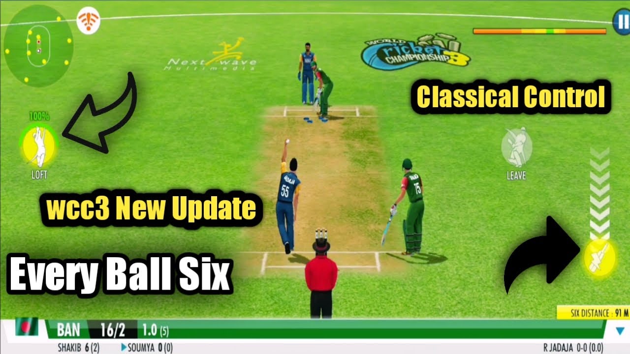 Every Ball Supper Six | Wcc3 Batting Tips | | Wcc3 New Update | Classical  Control Wcc3 Gameplay