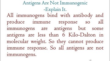 All Immunogens Are Antigens But Some Antigens Are Not Immunogenic #biology #zoology #immunology