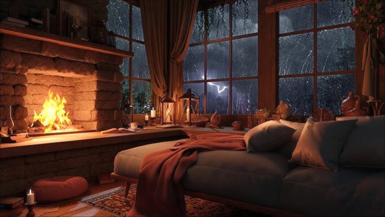 Rain Sound with Campfire - Meditate, Sleep and Chill