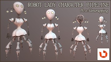 UV Unwrapping a Stylized Robot Lady character in 3ds Max 2024 and Rizom