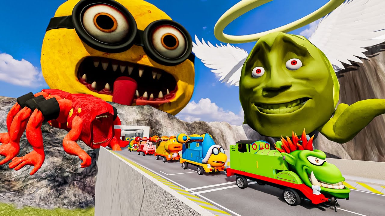 ALL MONSTERS Big & Small Cars with WORM MINIONS EATER & LINGANG MONSTER & CAR EATER |BeamNG.drive