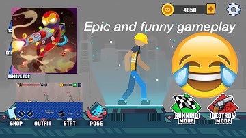 Funny and epic  stick destruction gameplay😂😭