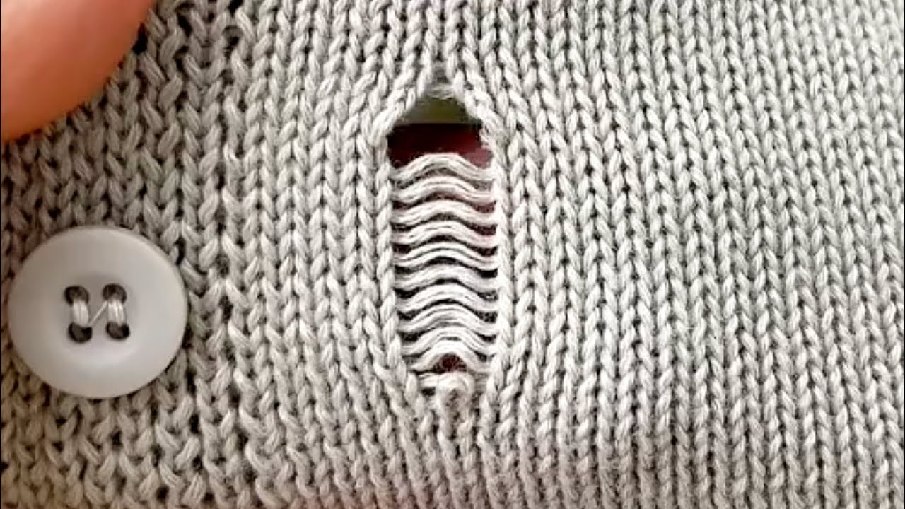 How to Perfectly Repair a Hole in a Knitted Sweater at Home - YouTube