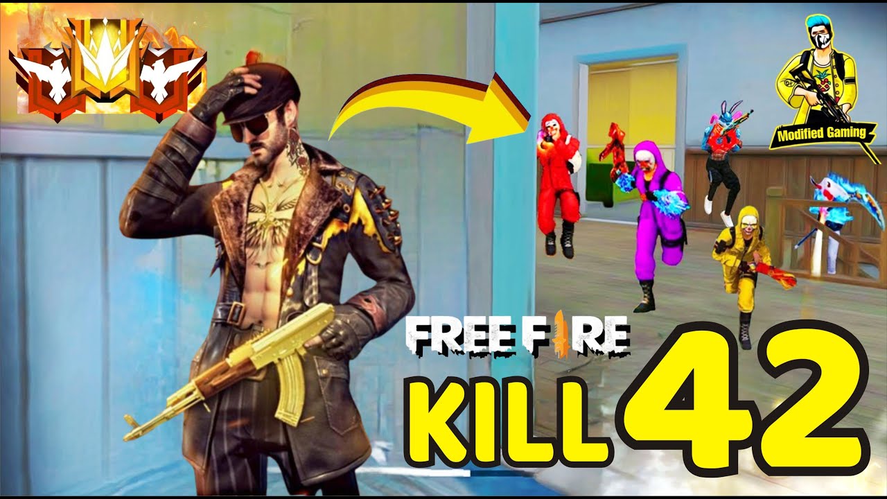 42 Kills 🎯 Solo Vs Squad 💪 M1014 & SCAR Headshot 👑 Free Fire Gameplay 🪂 ...