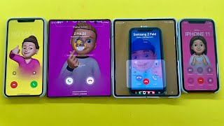 Samsung Z Fold2+ZFold3 vs IPhone 11 Pro Max+11 Incoming Call