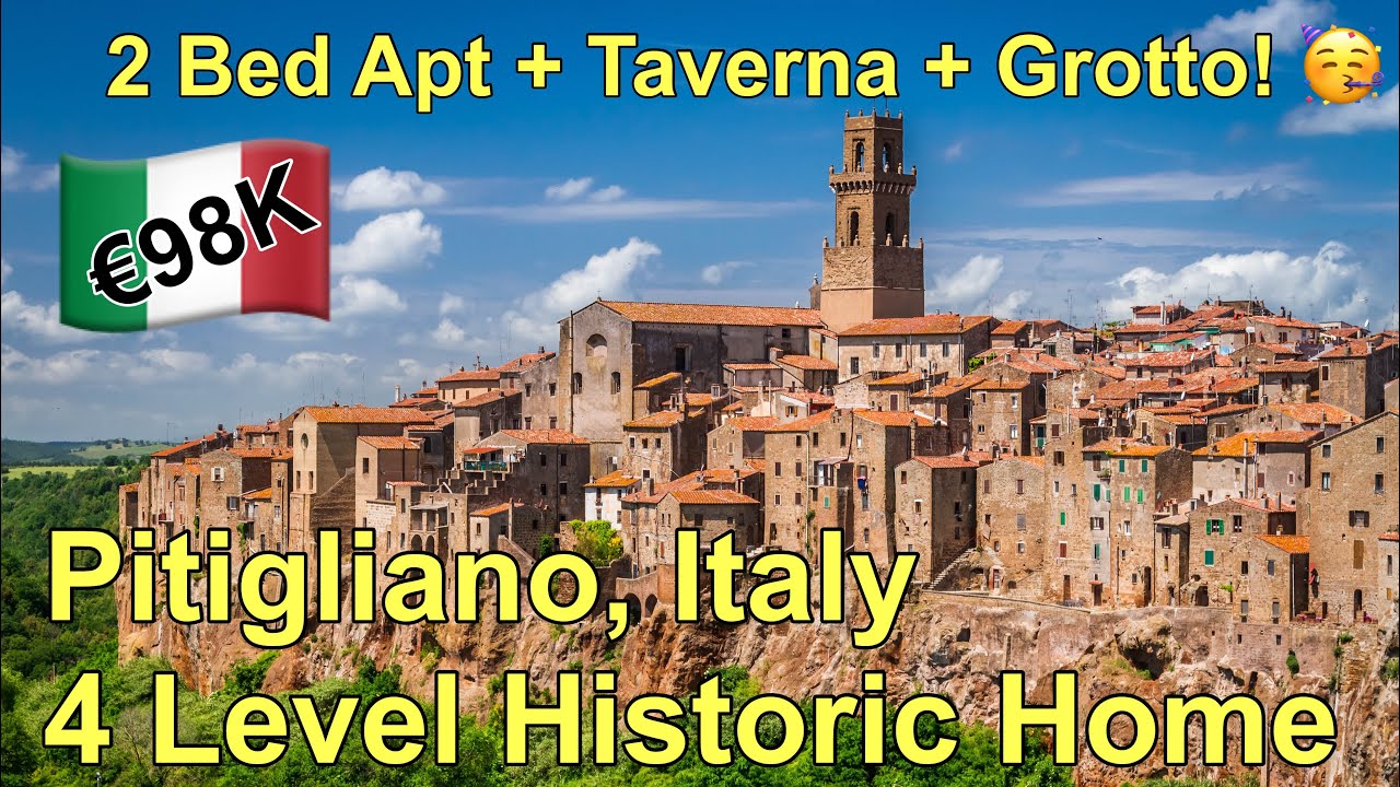 Pitigliano, Italy 🇮🇹 | Three Story €98K Townhome | Taverna + Grotto + 2 Beds/1 Bath! 🤯🇮🇹🥳