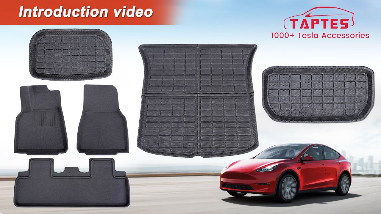 TAPTES Tesla All-Weather Floor Mats Model Y 2021 2022 Accessories Custom  Fit TPE Car Floor Liners 