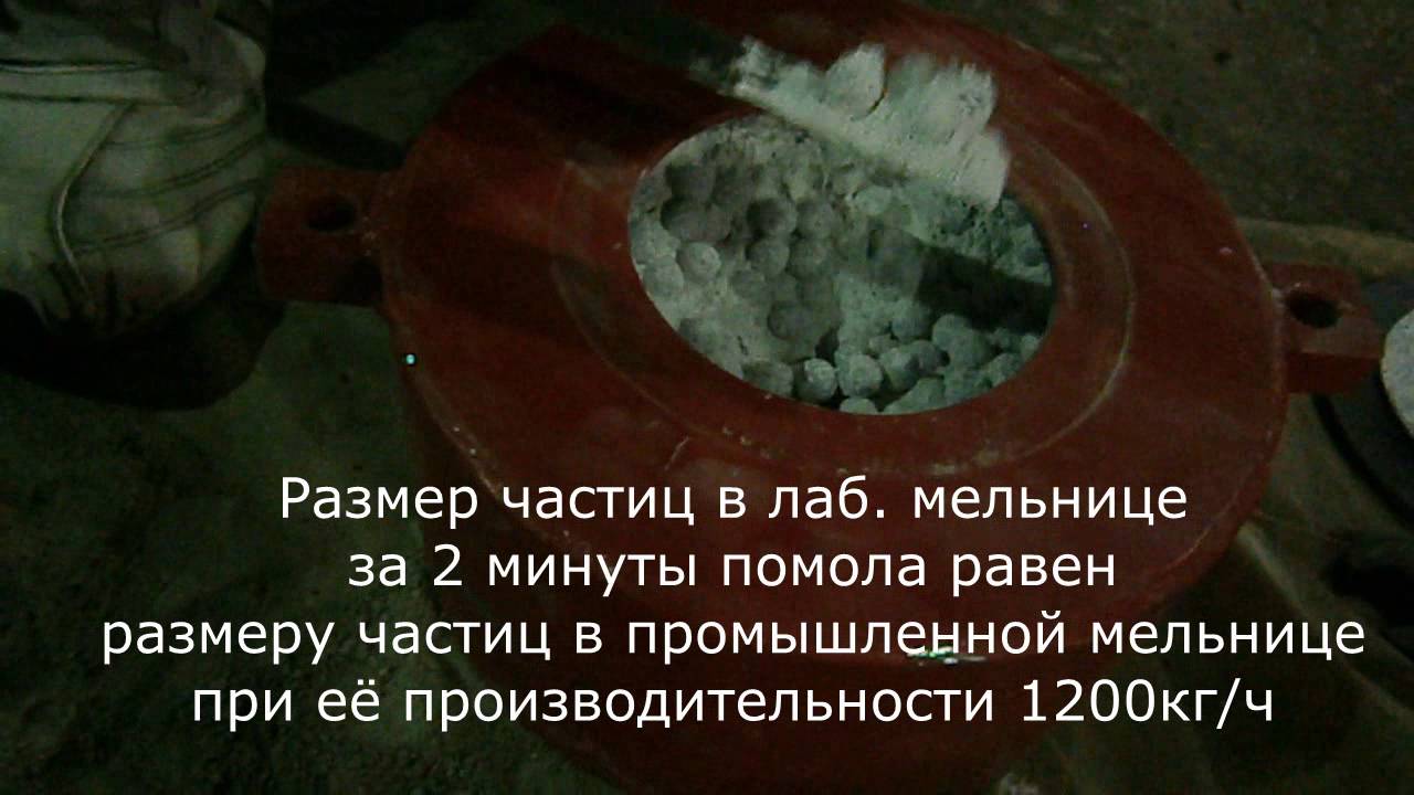 Лабораторная шаровая мельница, размол - YouTube